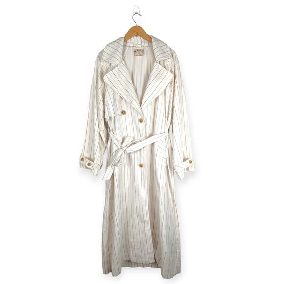 We The Free Free People Melia Mac Linen Blend Trench Long Coat Size Medium NWOT - Picture 2 of 12